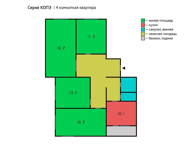 Четырехкомнатная квартира