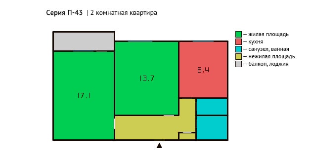 Двухкомнатная квартира