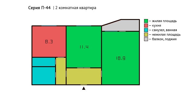 Двухкомнатная квартира